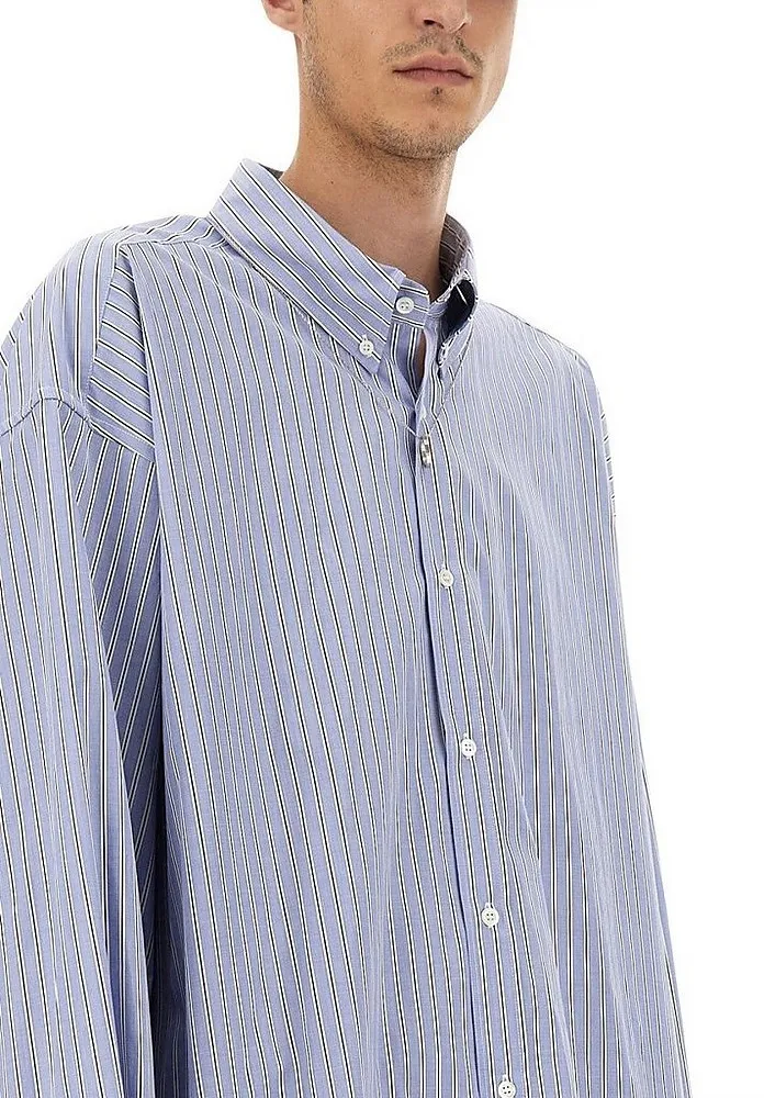 Maison Margiela  |Button-down Stripes Long Sleeves Cotton Oversized Designers