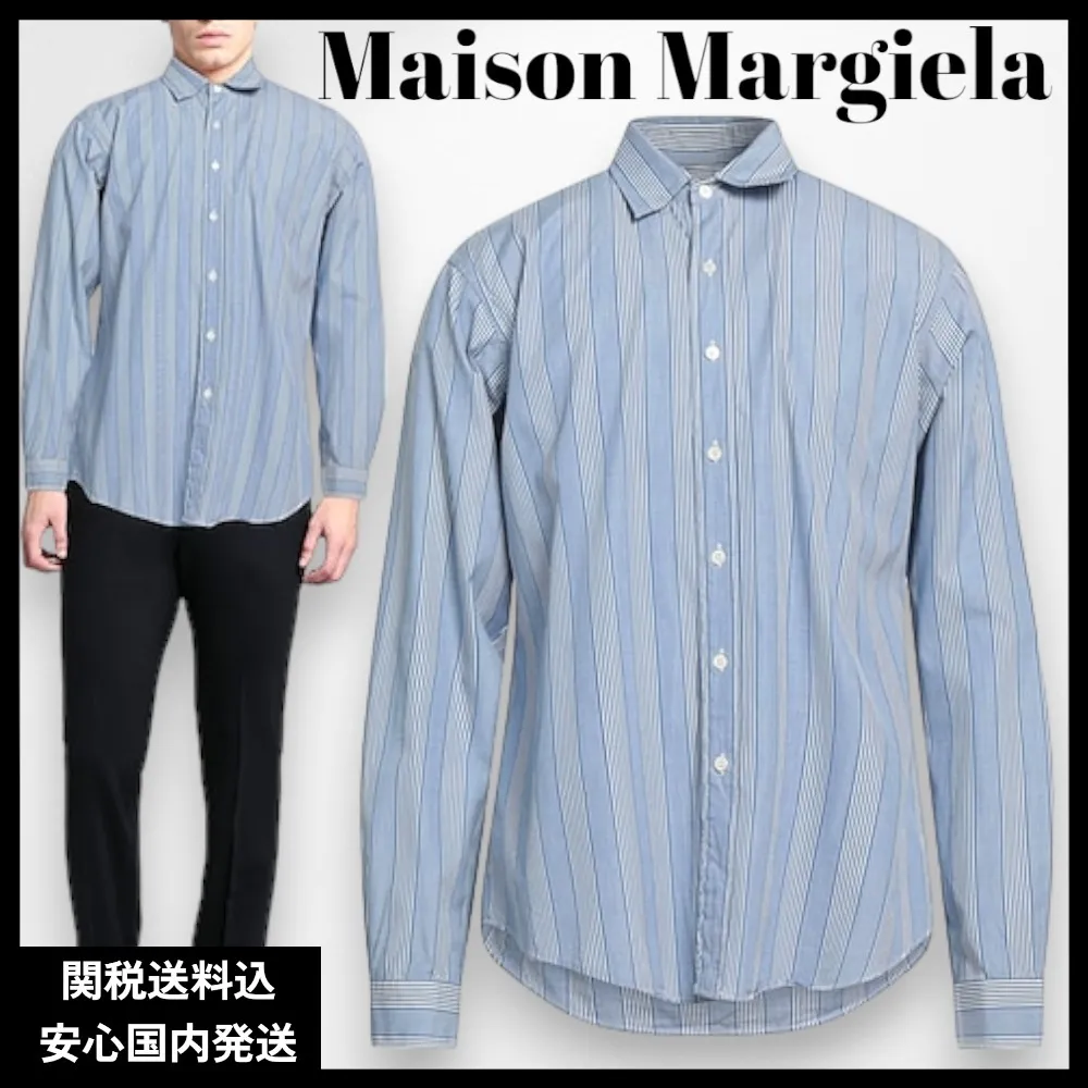 Maison Margiela  |Button-down Stripes Street Style Long Sleeves Cotton