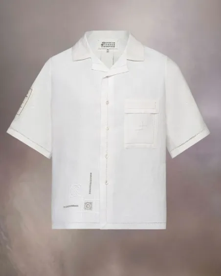 Maison Margiela  |Button-down Unisex Cotton Short Sleeves Logo Designers