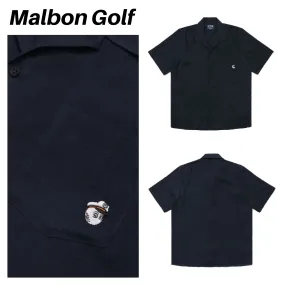 Malbon Golf  |Button-down Unisex Linen Street Style Short Sleeves Logo