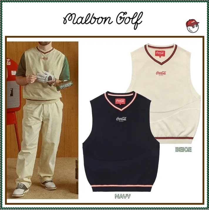 Malbon Golf  |Unisex Street Style Plain Logo Vests & Gillets