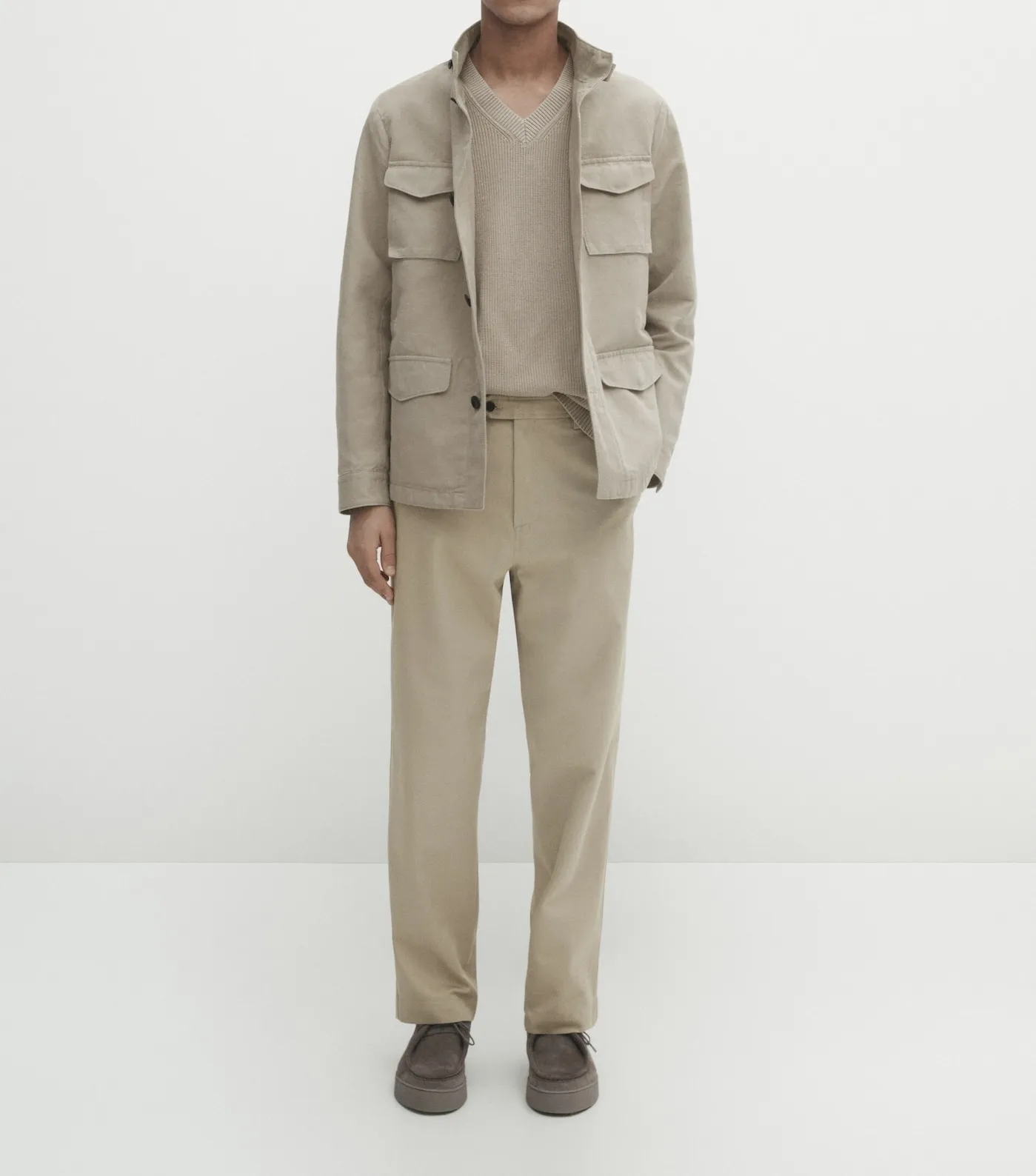 Massimo Dutti  |Button-down Linen Long Sleeves Plain Cotton Front Button