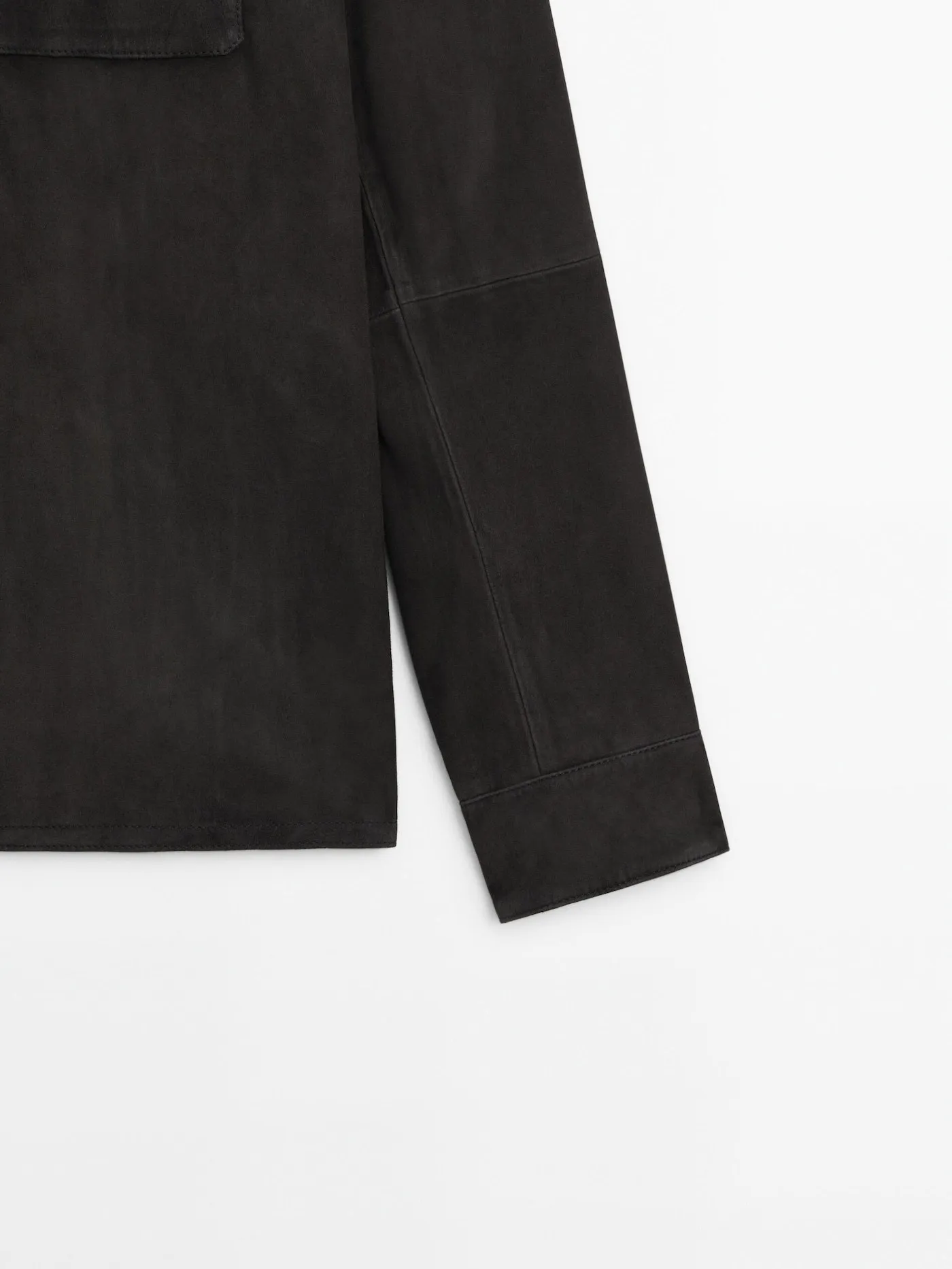 Massimo Dutti  |Button-down Suede Long Sleeves Plain Leather Cotton