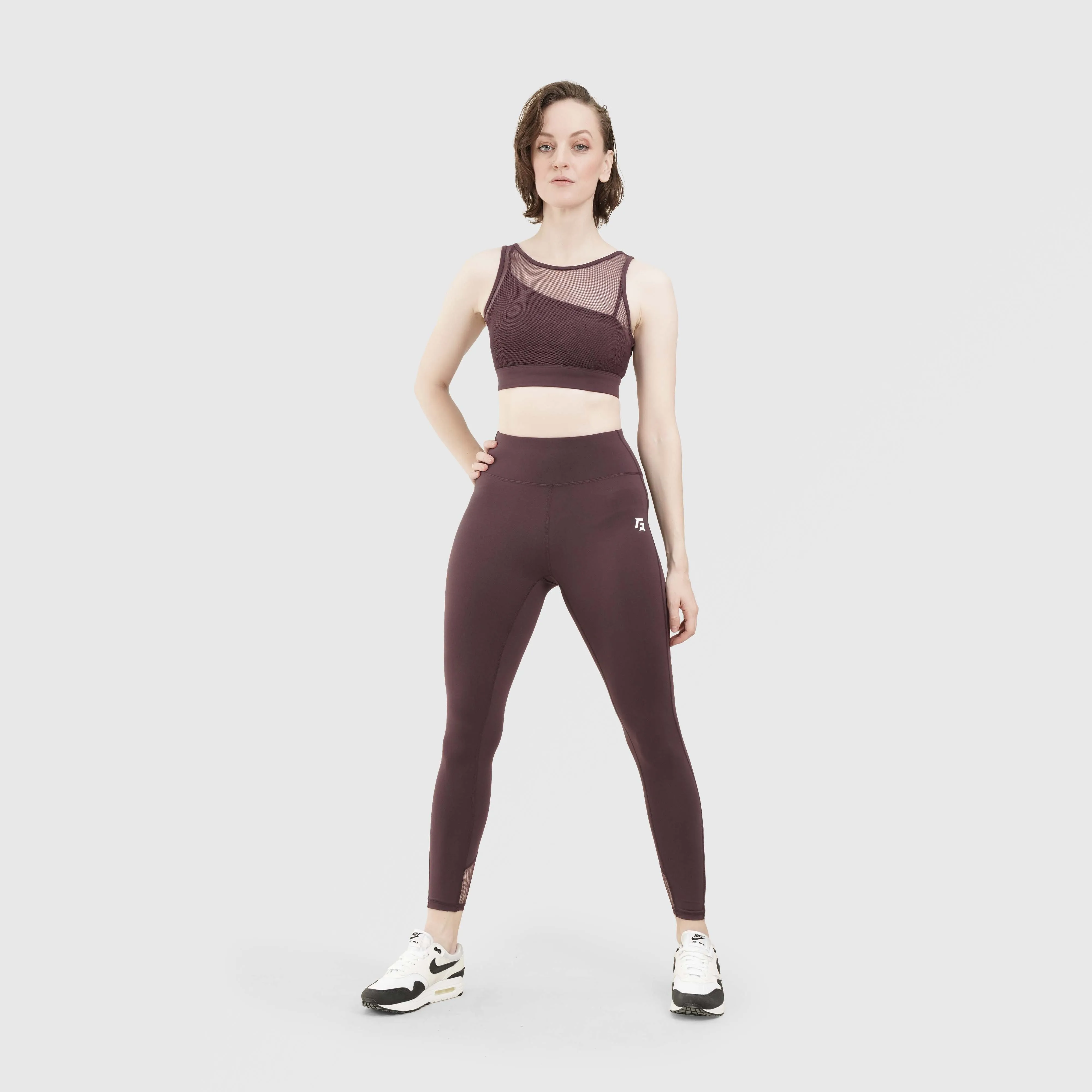 Mesh Leggings (Burgundy)