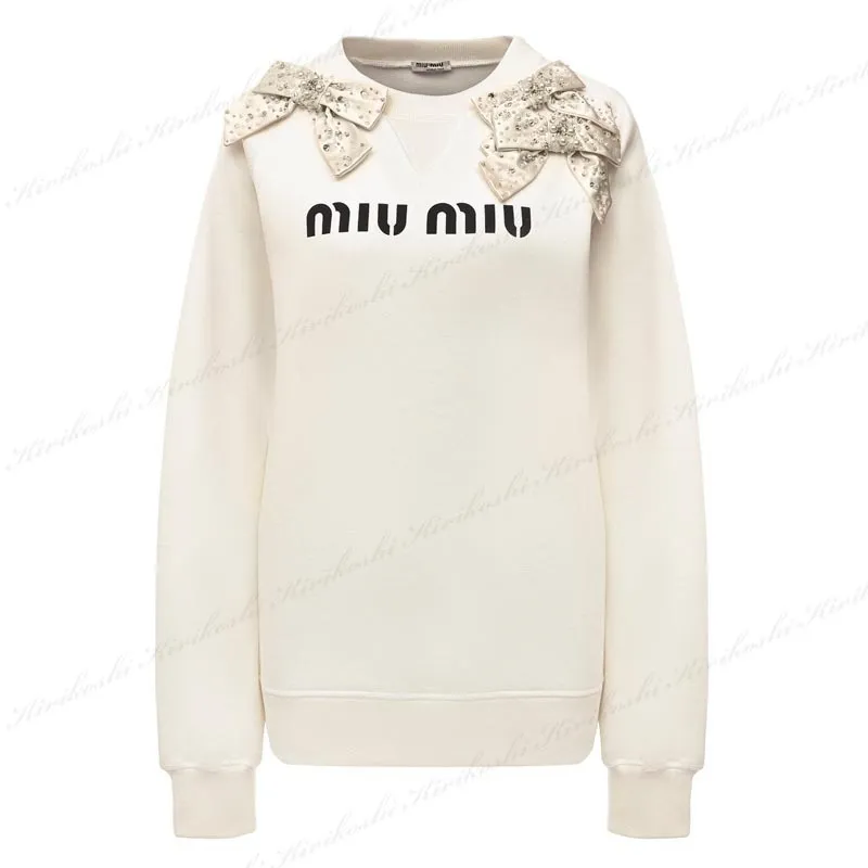 MiuMiu  |Crew Neck Nylon Blended Fabrics Long Sleeves Cotton