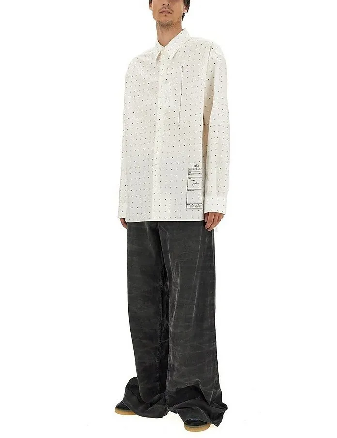 MM6 Maison Margiela  |Button-down Dots Long Sleeves Cotton Oversized Shirts