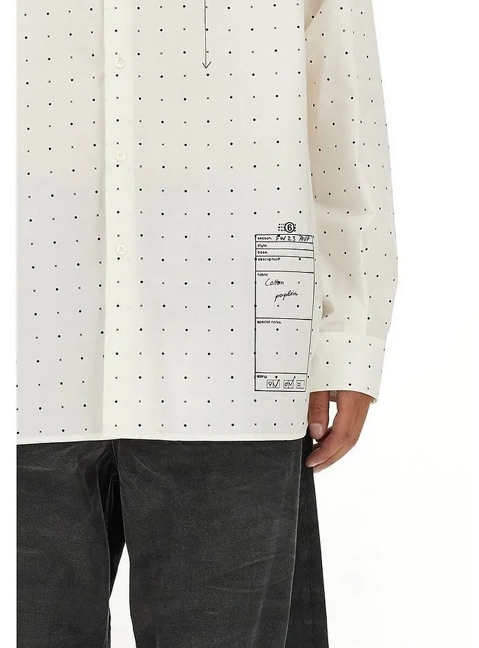 MM6 Maison Margiela  |Button-down Dots Long Sleeves Cotton Oversized Shirts