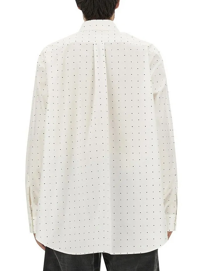 MM6 Maison Margiela  |Button-down Dots Long Sleeves Cotton Oversized Shirts