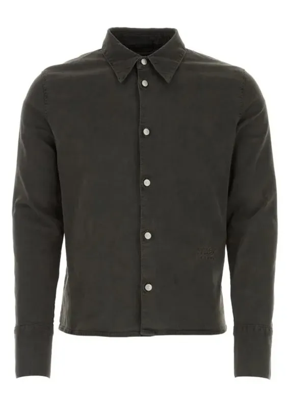 MM6 Maison Margiela  |Button-down Long Sleeves Plain Cotton Logo Shirts