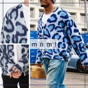 MNML  |Button-down Leopard Patterns Unisex Street Style Cotton