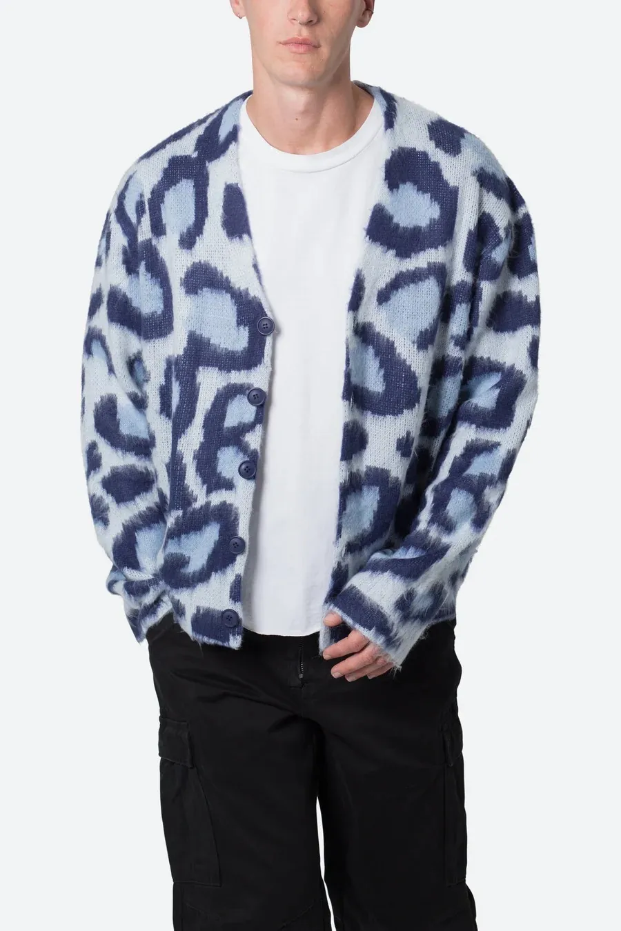 MNML  |Button-down Leopard Patterns Unisex Street Style Cotton