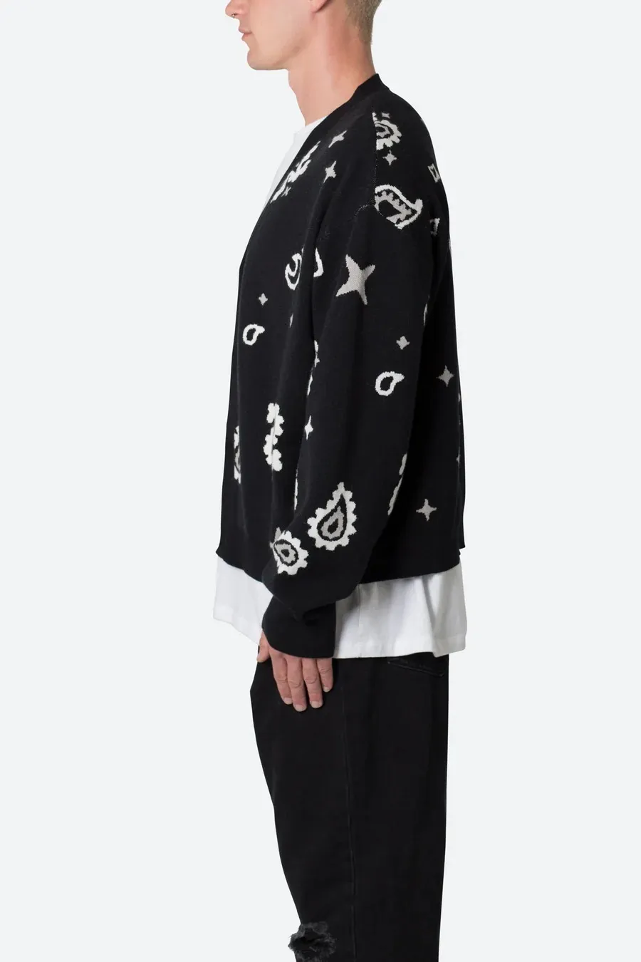 MNML  |Button-down Paisley Nylon Street Style Front Button