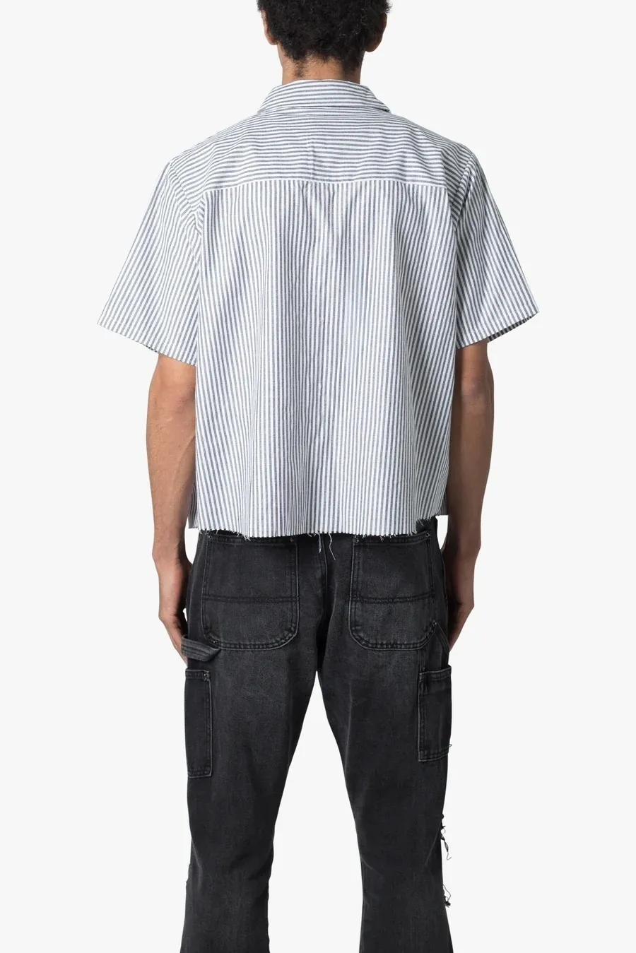 MNML  |Button-down Stripes Street Style Plain Cotton Short Sleeves