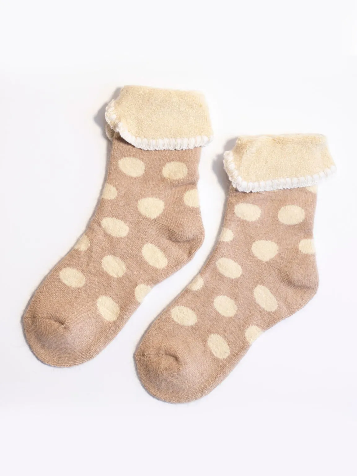 Mocha Spotted Luxury Cosy Socks