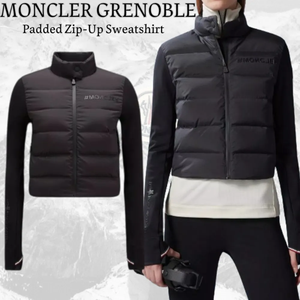 MONCLER  |Nylon Blended Fabrics Long Sleeves Plain High-Neck Logo