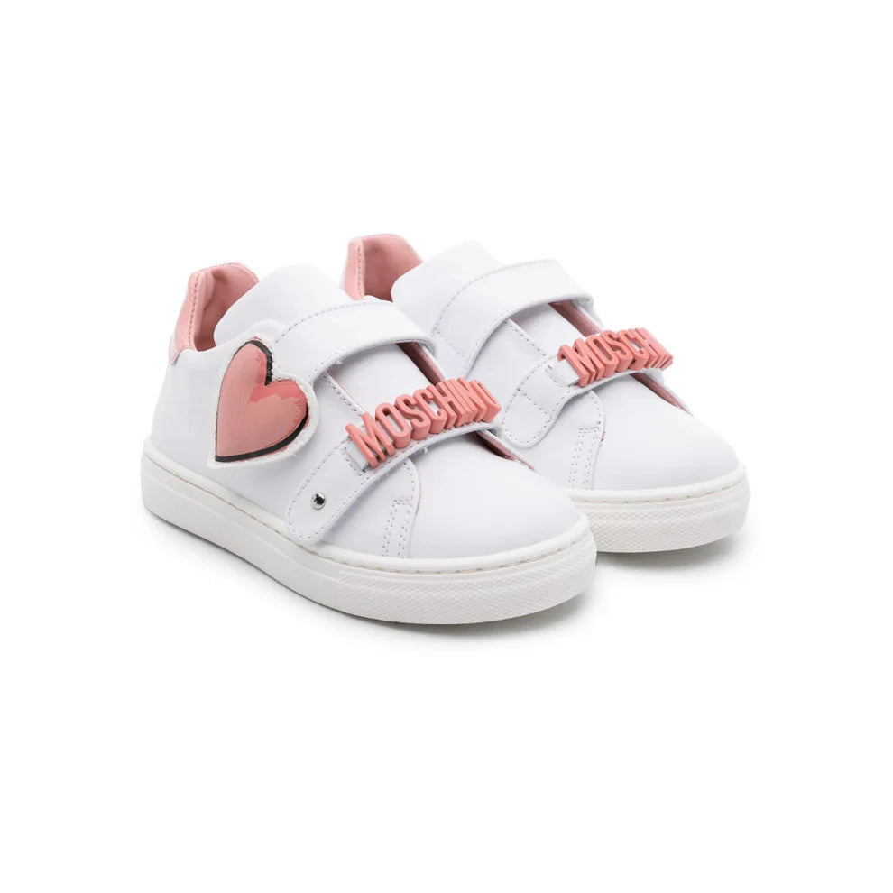 Moschino Sneaker Logo Heart Strap Pink White