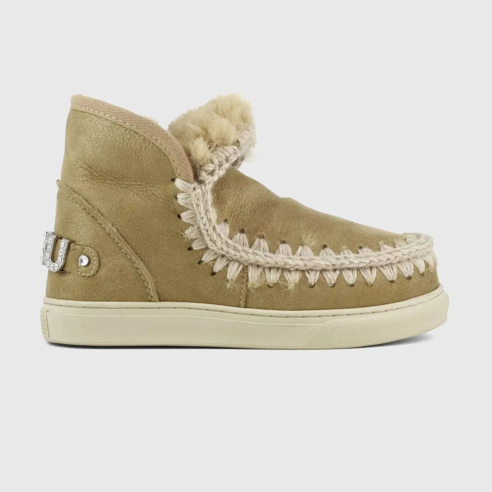 Mou Eskimo Sneaker Rhinestones Logo Tabacco Donna