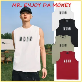 MR. ENJOY DA MONEY  |Unisex Street Style Plain Cotton Logo Vests & Gillets