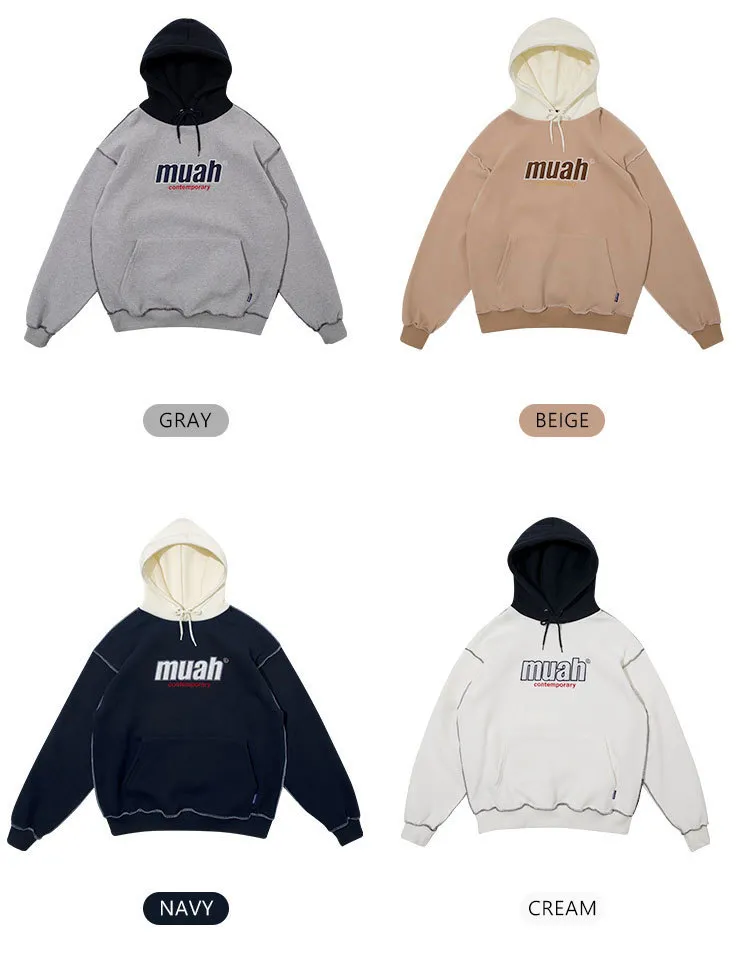 muahmuah  |Unisex Street Style Long Sleeves Plain Cotton Oversized Logo