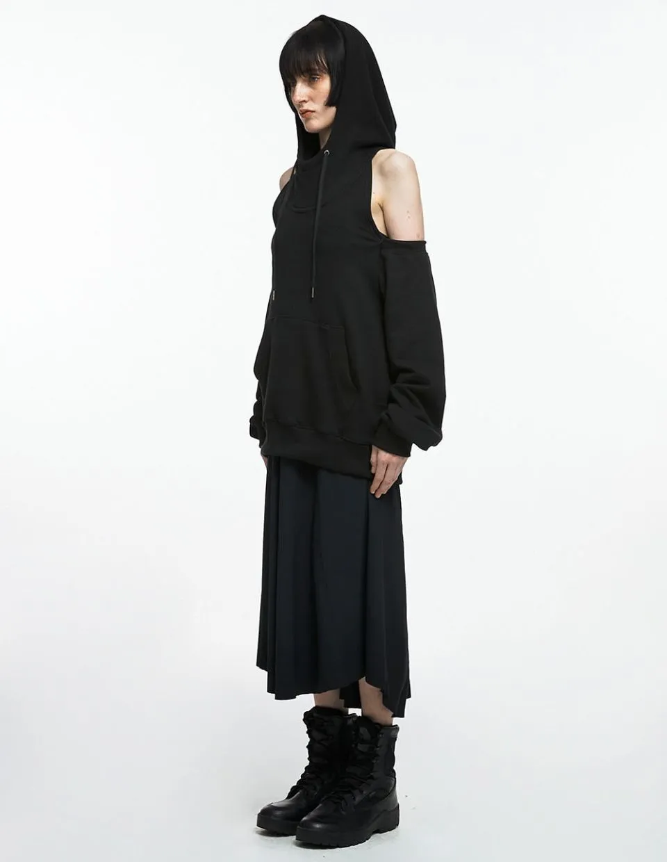 NACHE  |Street Style Bi-color Long Sleeves Plain Oversized