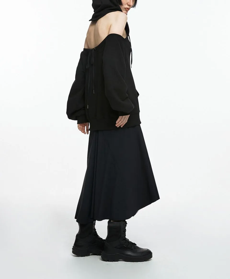 NACHE  |Street Style Bi-color Long Sleeves Plain Oversized