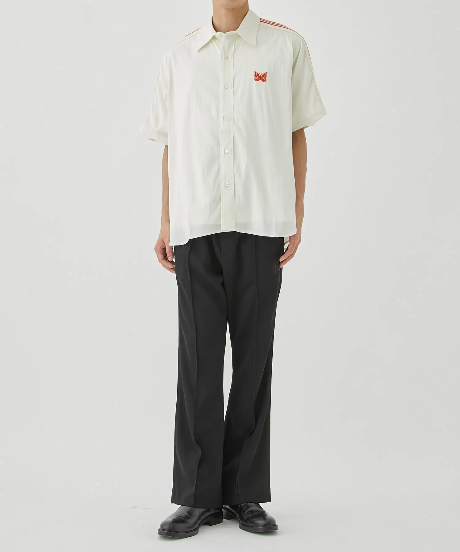 Needles  |Button-down Nylon Street Style Plain Short Sleeves Logo