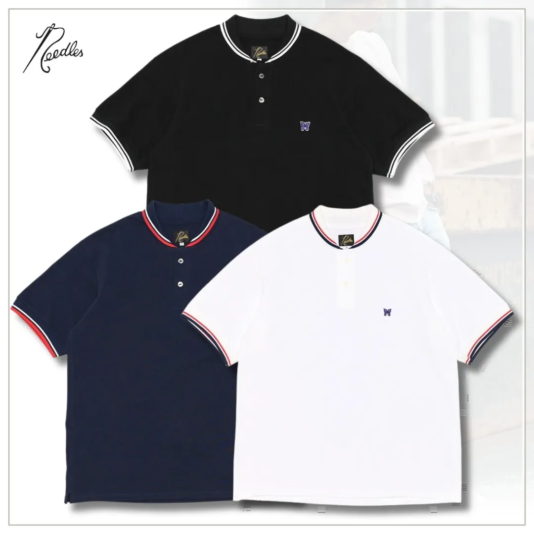 Needles  |Button-down Unisex Street Style Short Sleeves Logo Polos