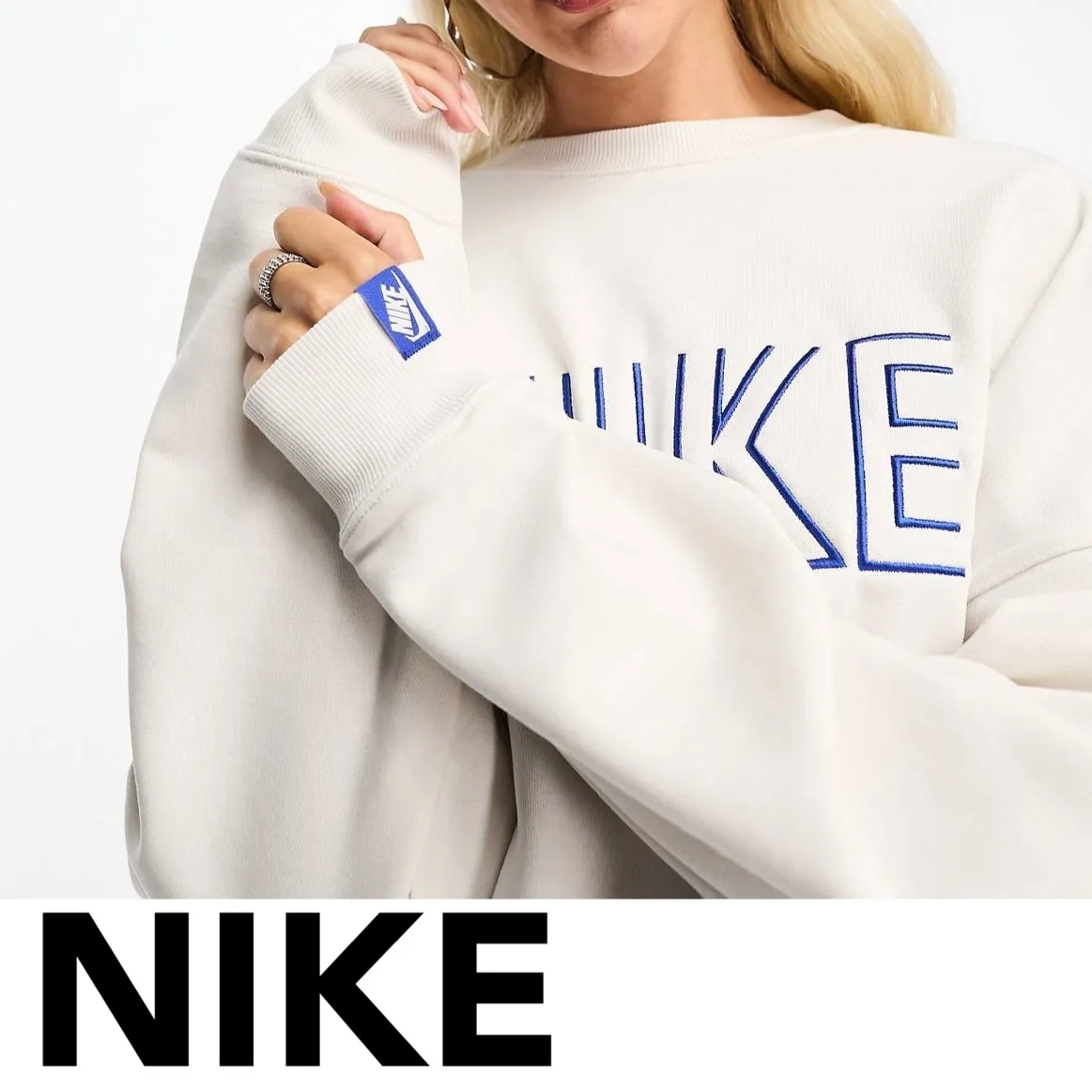 Nike  |Sweat Street Style Long Sleeves Cotton Oversized Logo