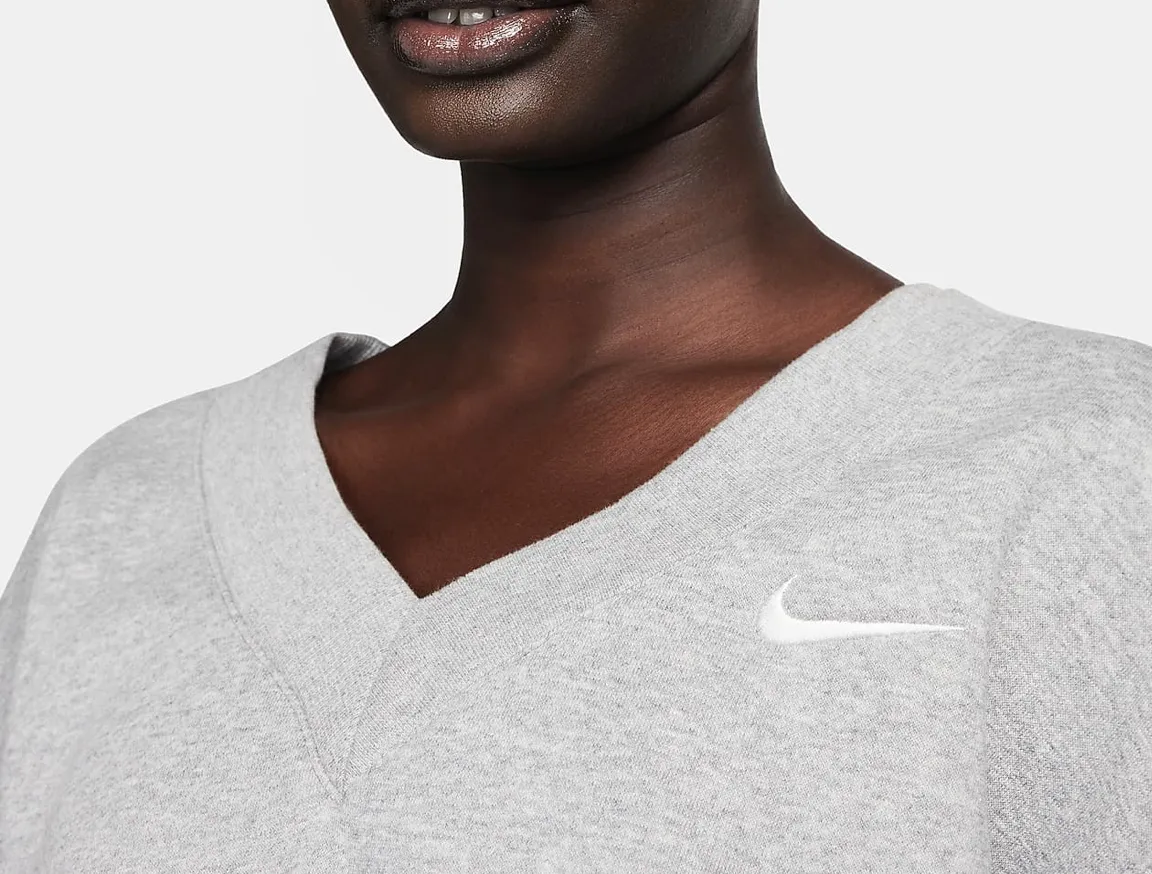 Nike  |Unisex Street Style V-Neck Long Sleeves Plain Cotton Logo