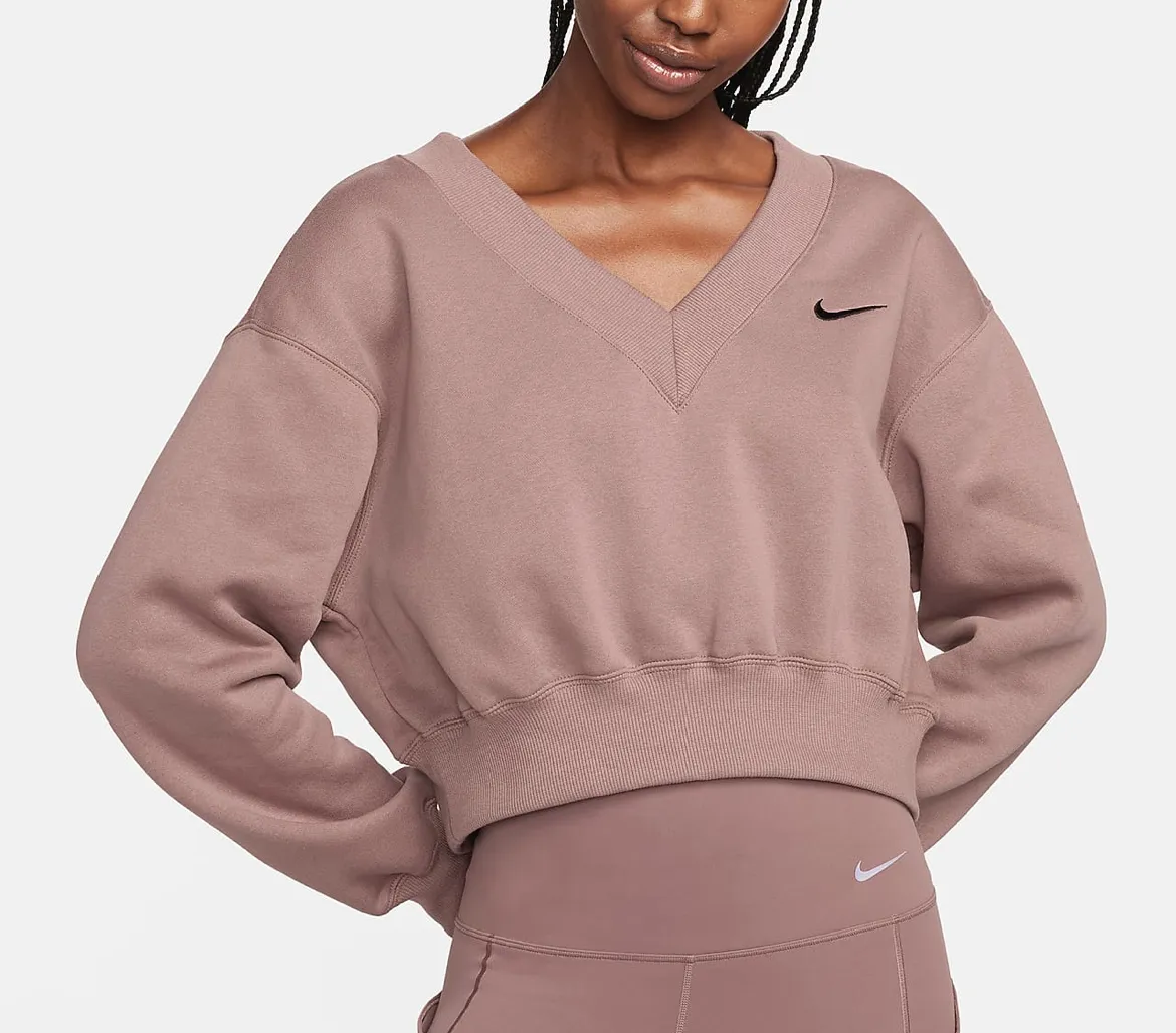 Nike  |Unisex Street Style V-Neck Long Sleeves Plain Cotton Logo