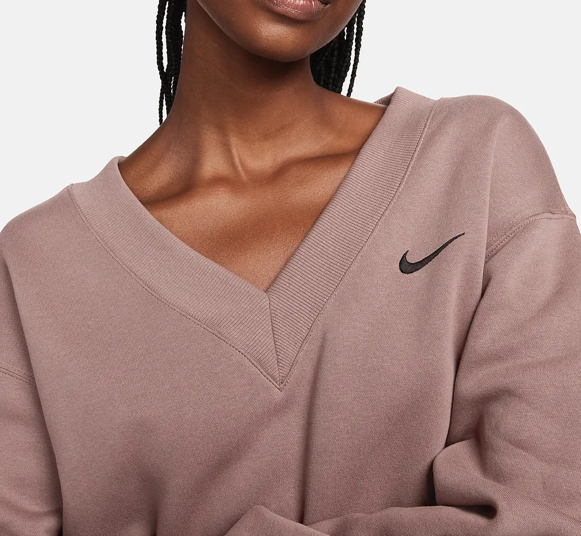 Nike  |Unisex Street Style V-Neck Long Sleeves Plain Cotton Logo