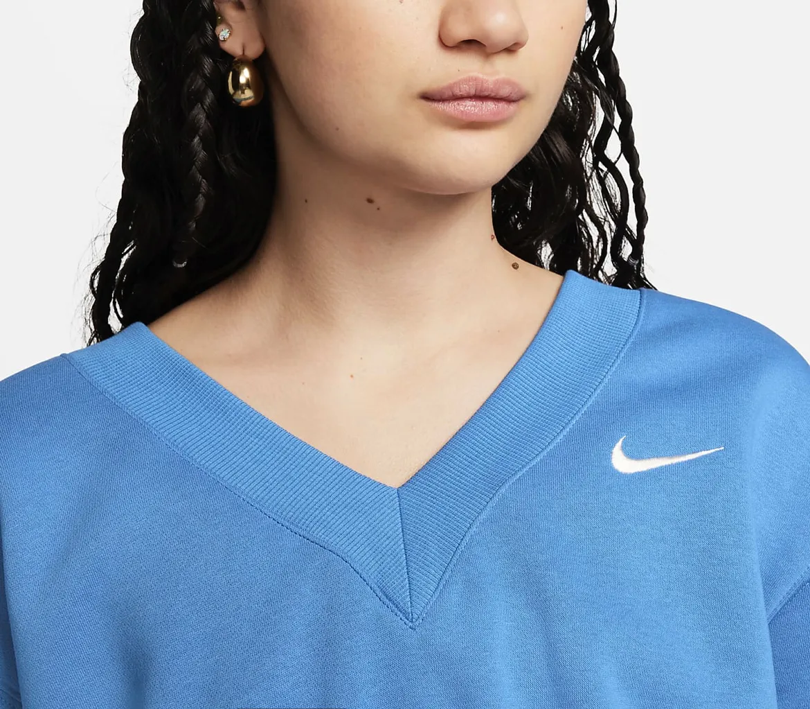 Nike  |Unisex Street Style V-Neck Long Sleeves Plain Cotton Logo