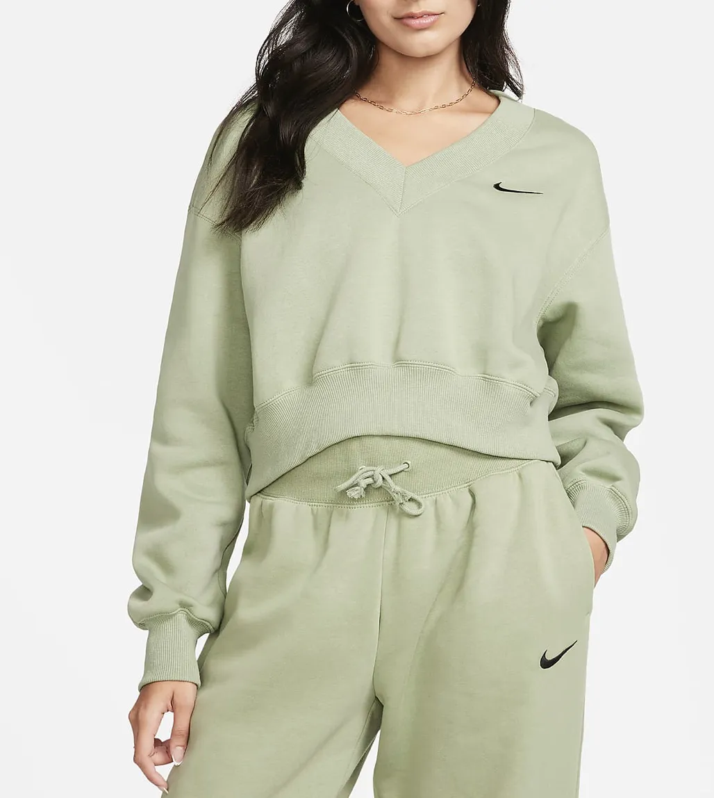 Nike  |Unisex Street Style V-Neck Long Sleeves Plain Cotton Logo