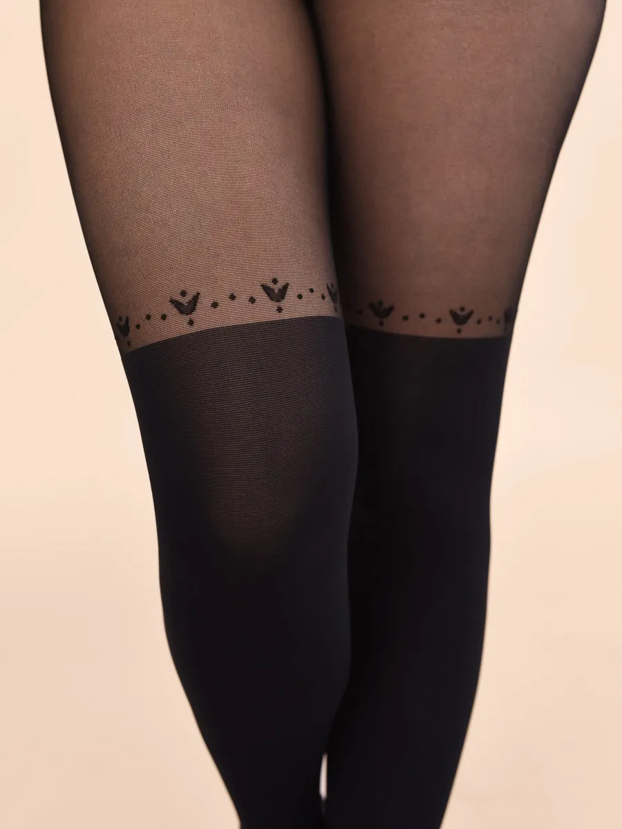 Over-the-knee Tulip & Dots Tights