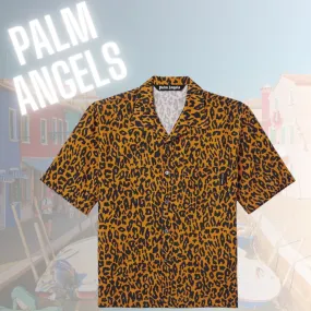 Palm Angels  |Button-down Linen Street Style Cotton Short Sleeves Shirts