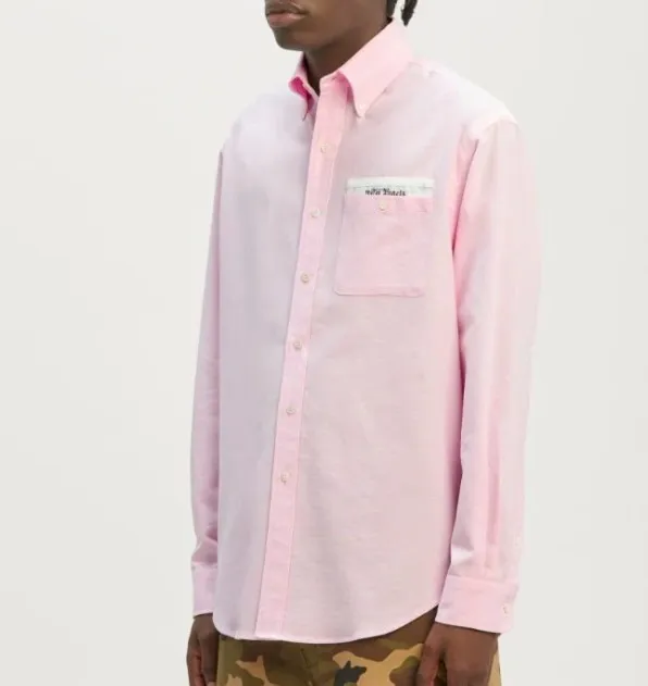 Palm Angels  |Button-down Street Style Long Sleeves Plain Cotton Logo