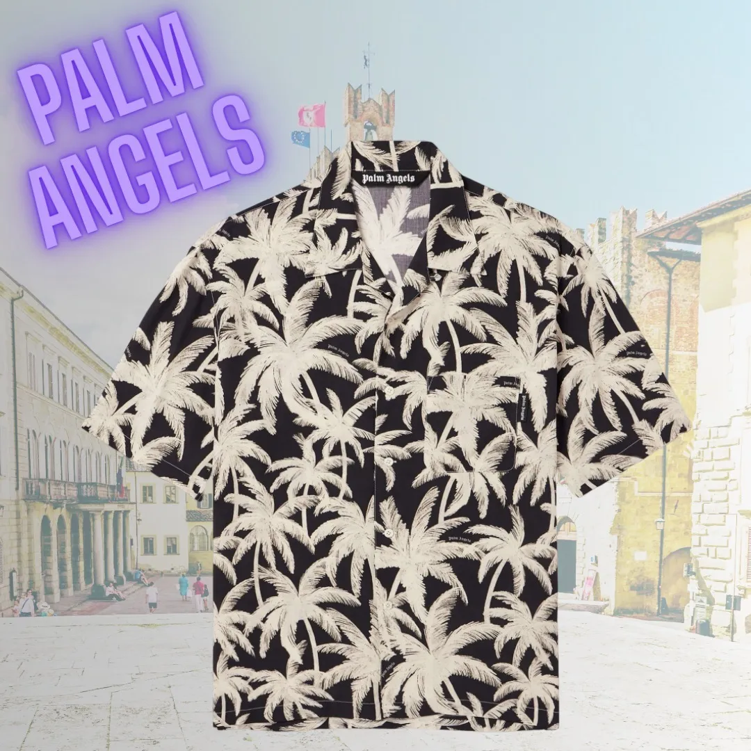 Palm Angels  |Button-down Street Style Short Sleeves Shirts