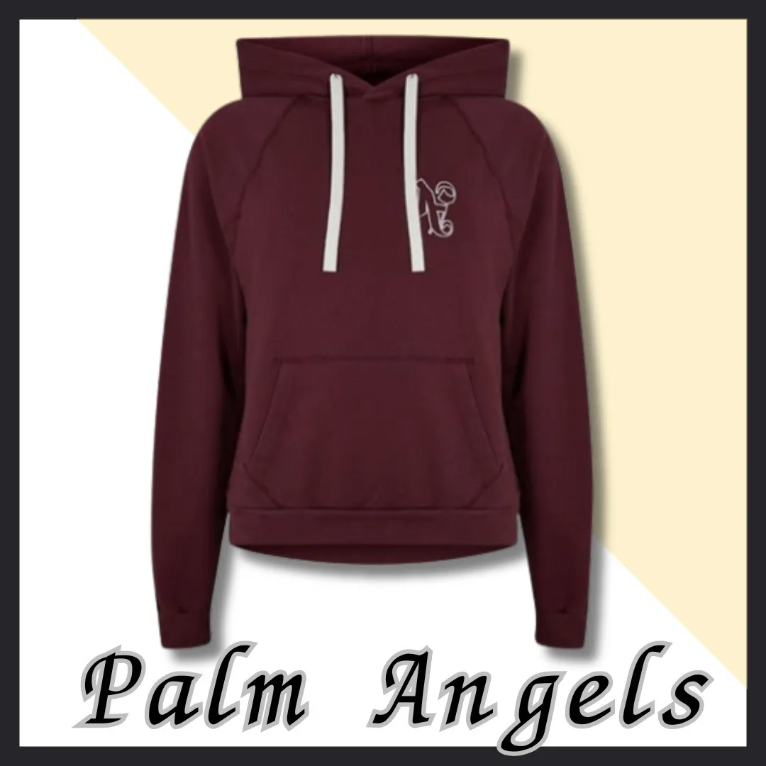 Palm Angels  |Street Style Long Sleeves Plain Cotton Logo Skater Style