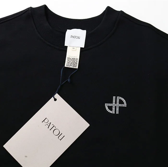 PATOU  |Crew Neck Street Style Long Sleeves Cotton Logo