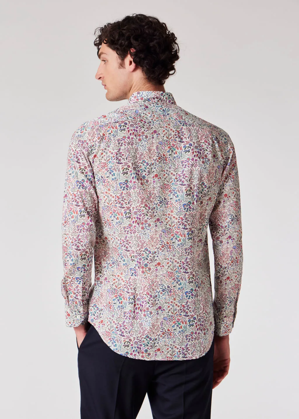 Paul Smith  |Button-down Flower Patterns Long Sleeves Cotton Logo Shirts