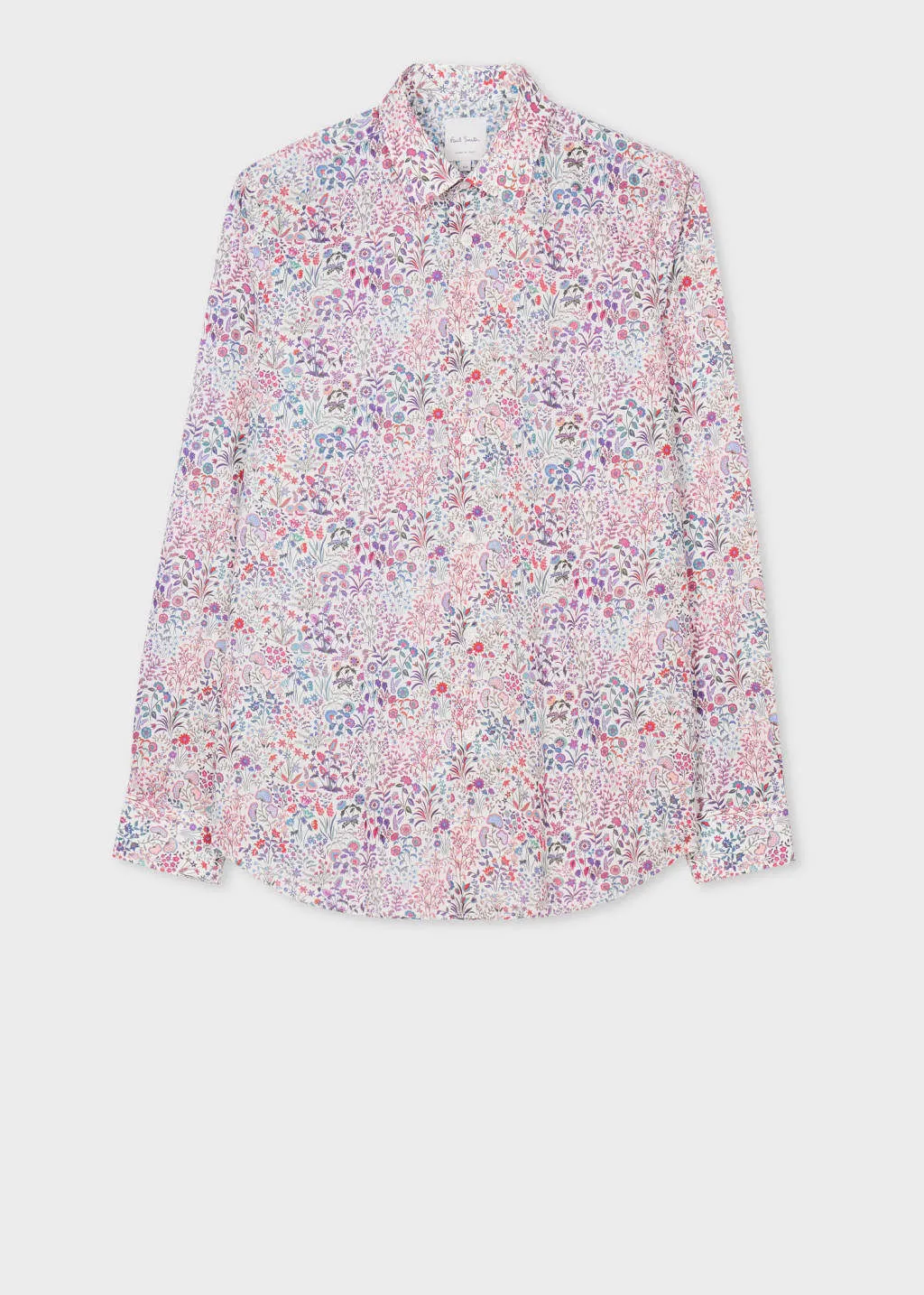 Paul Smith  |Button-down Flower Patterns Long Sleeves Cotton Logo Shirts