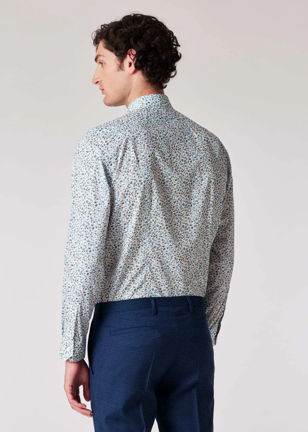 Paul Smith  |Button-down Flower Patterns Long Sleeves Cotton Logo Shirts