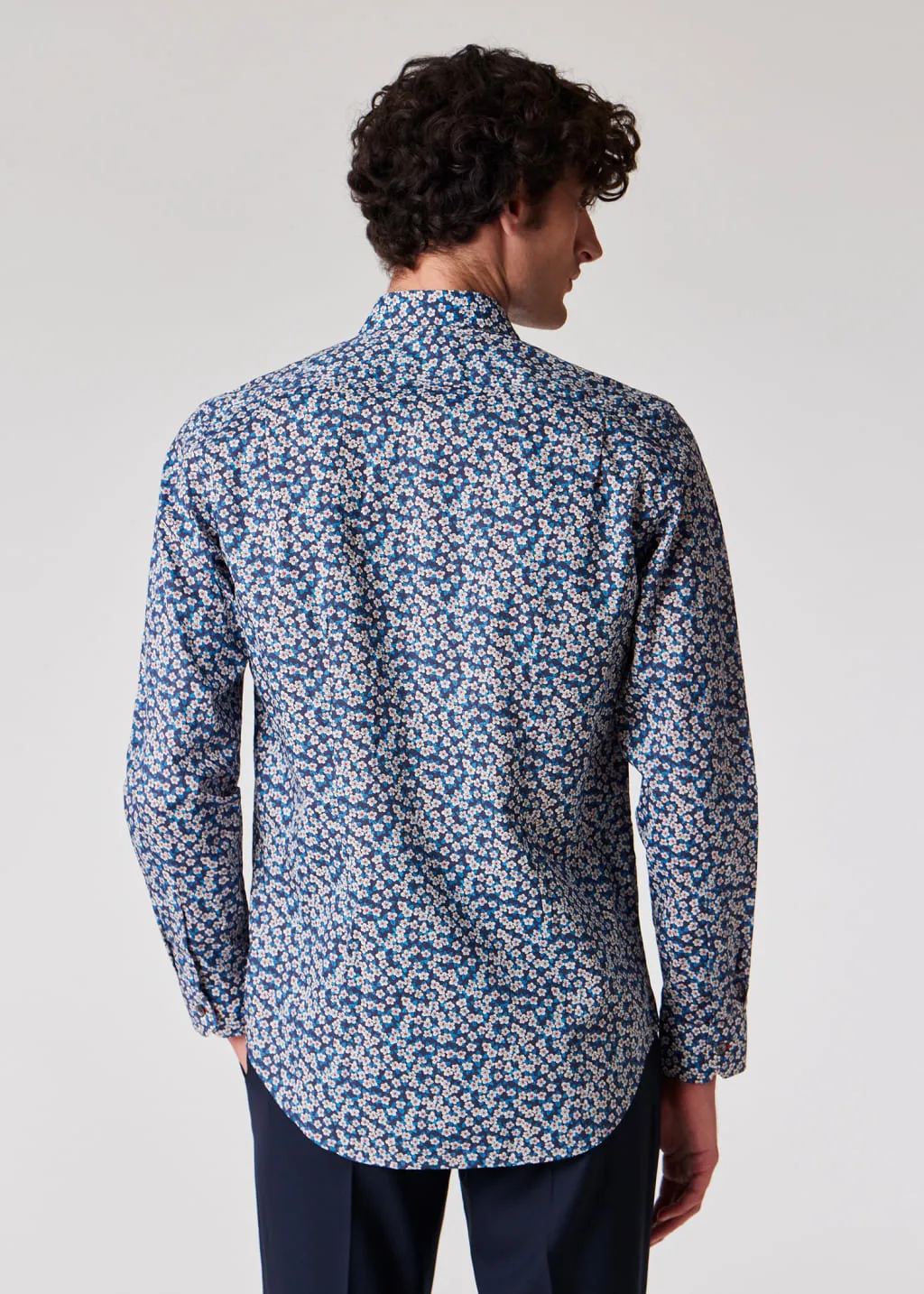 Paul Smith  |Button-down Flower Patterns Long Sleeves Cotton Logo Shirts