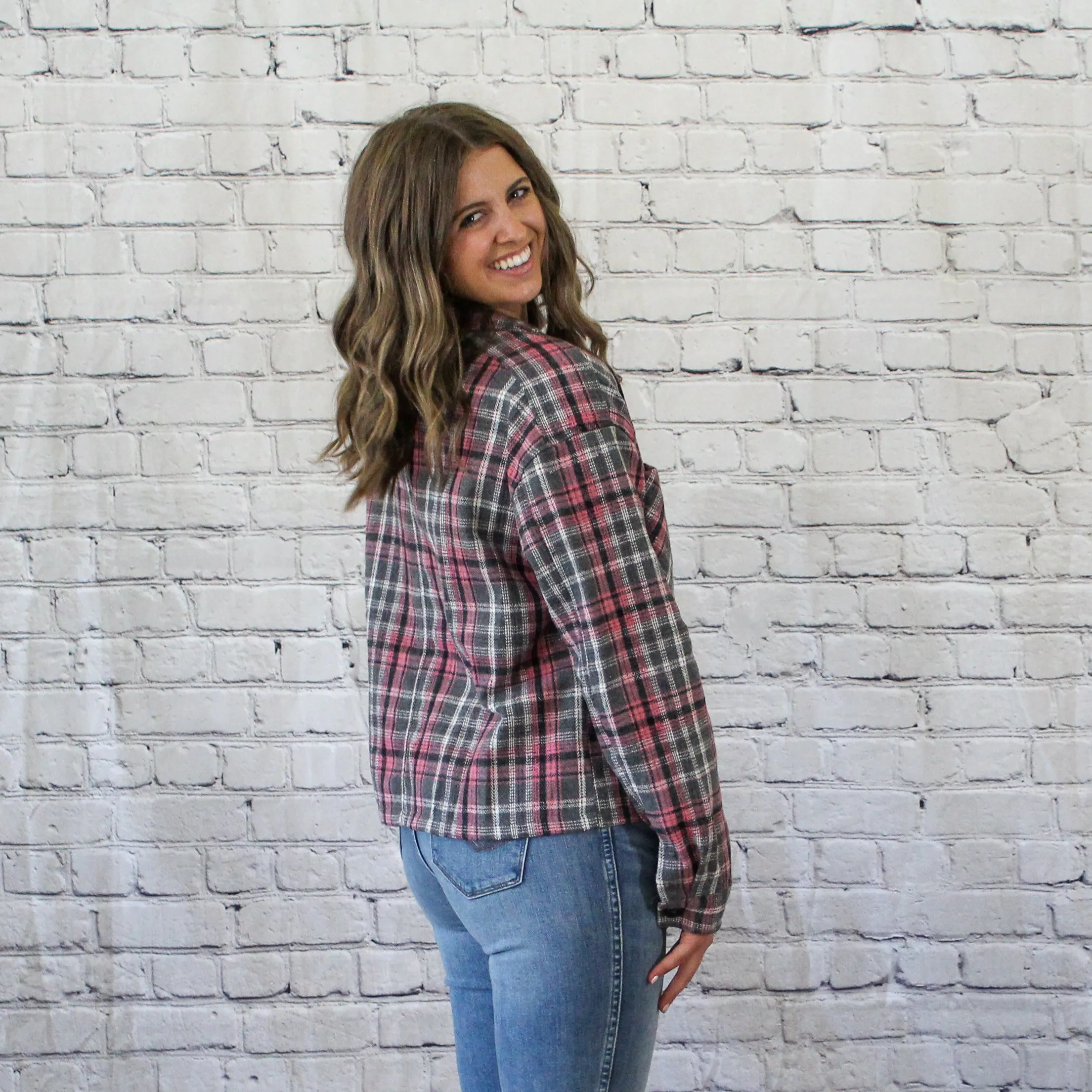 Pink Plaid Shacket