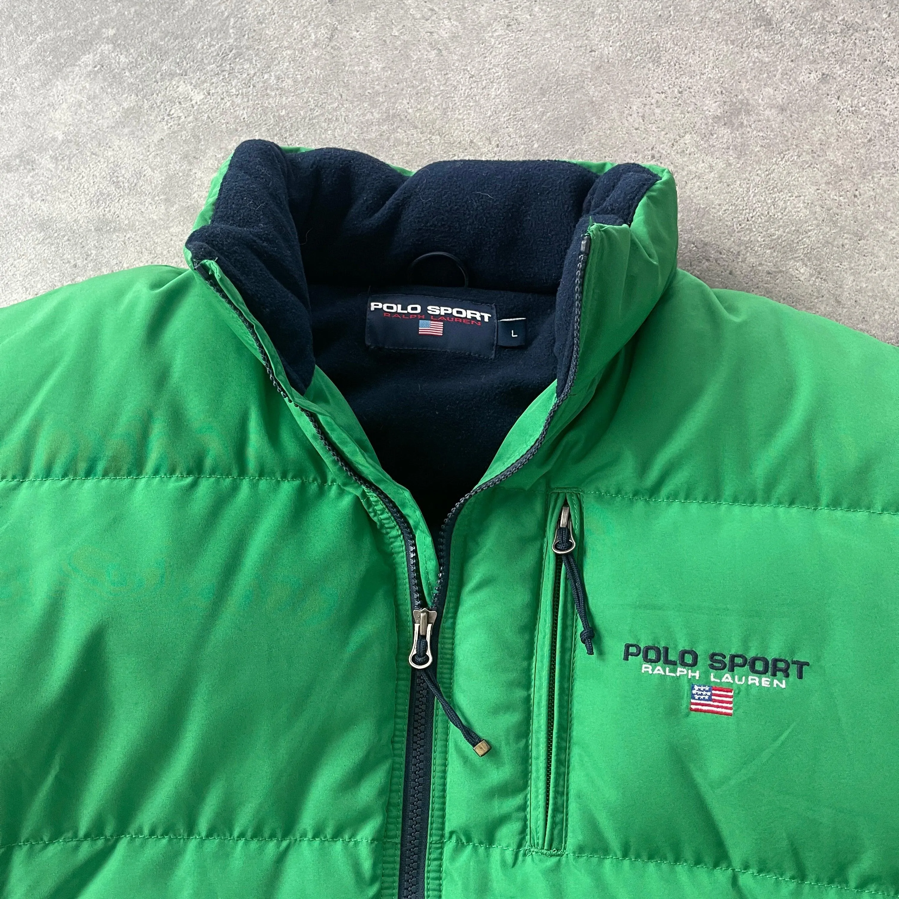 Polo Sport Ralph Lauren 1990s technical fleece lined puffer jacket (L)