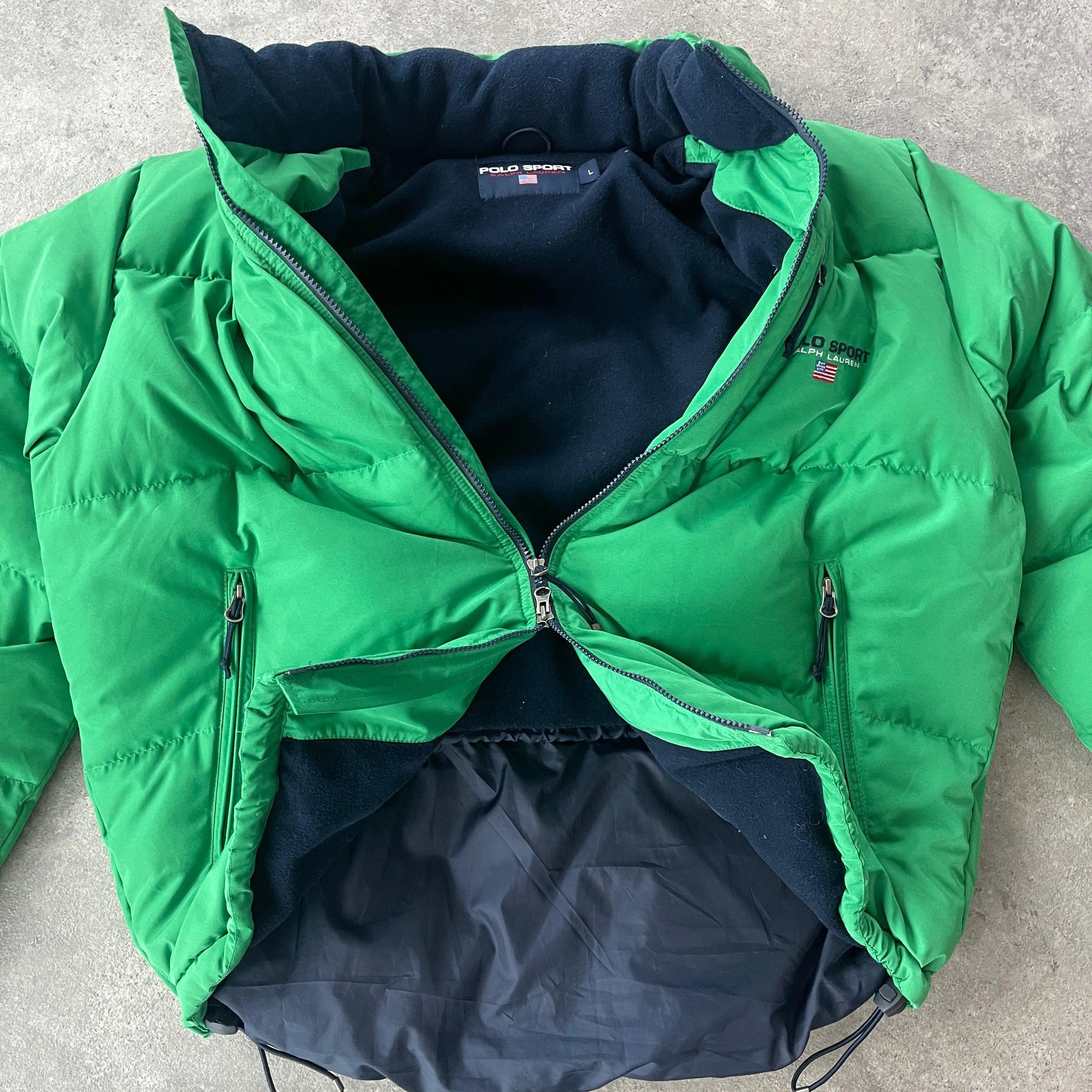 Polo Sport Ralph Lauren 1990s technical fleece lined puffer jacket (L)