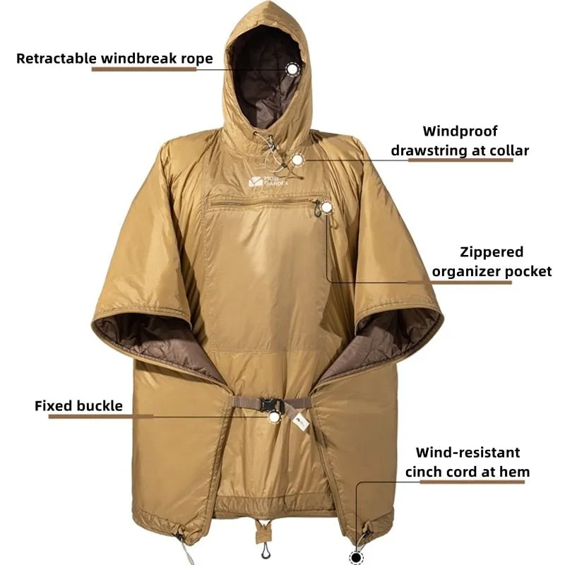 Poncho / sac de couchage 2 en 1 confort 10°C 750g Mobi Garden - Outdoor cloak