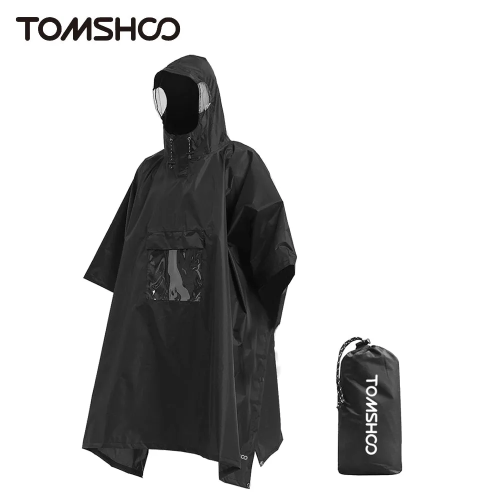 Poncho imperméable léger à capuche avec poche ventrale Tomshoo - RainUv