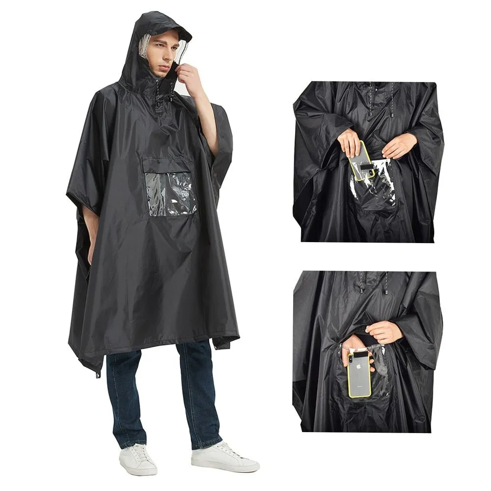 Poncho imperméable léger à capuche avec poche ventrale Tomshoo - RainUv