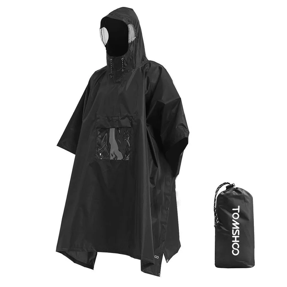 Poncho imperméable léger à capuche avec poche ventrale Tomshoo - RainUv